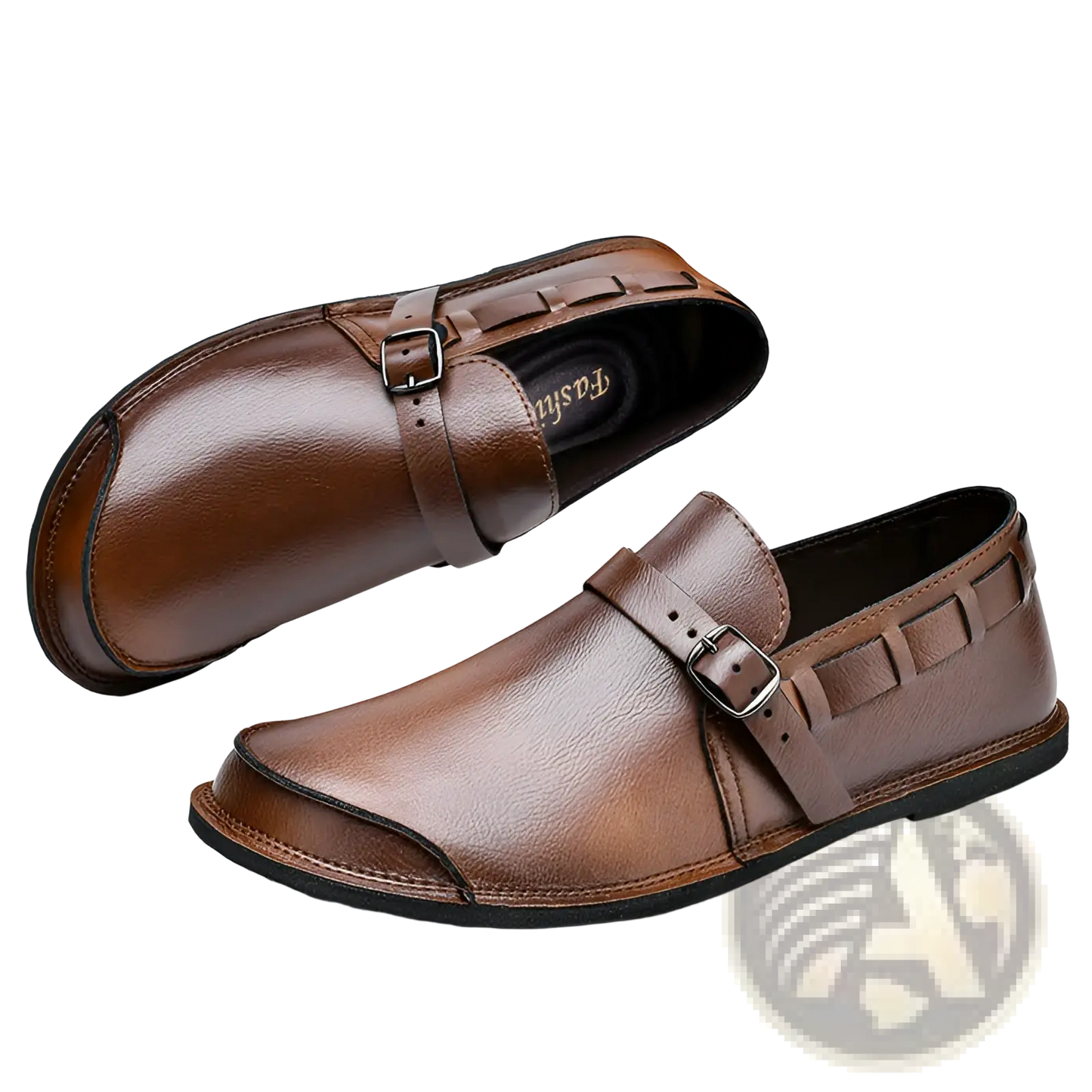 Men Leather Slip on Loafer Buckle Casual Shoes