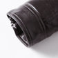 Men's Fleece Lined Leather Motorcycle Jacket with Red Stitching