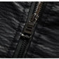Men's Plus Size Faux Leather Jacket with Plush Fleece Lining
