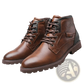 Men Winter Snow Boots Leather Fleece Warm Martin Shoes