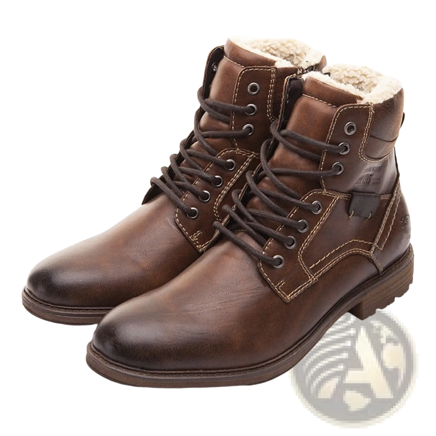 Men Winter Snow Boots Leather Fleece Warm Martin Shoes