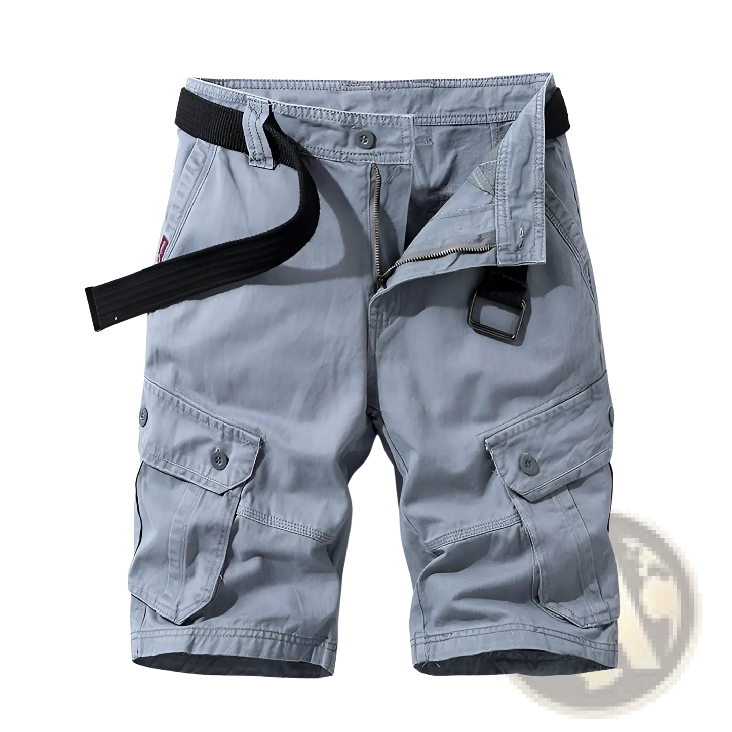 Men's 100% Cotton Straight Leg Cargo Shorts with Belt