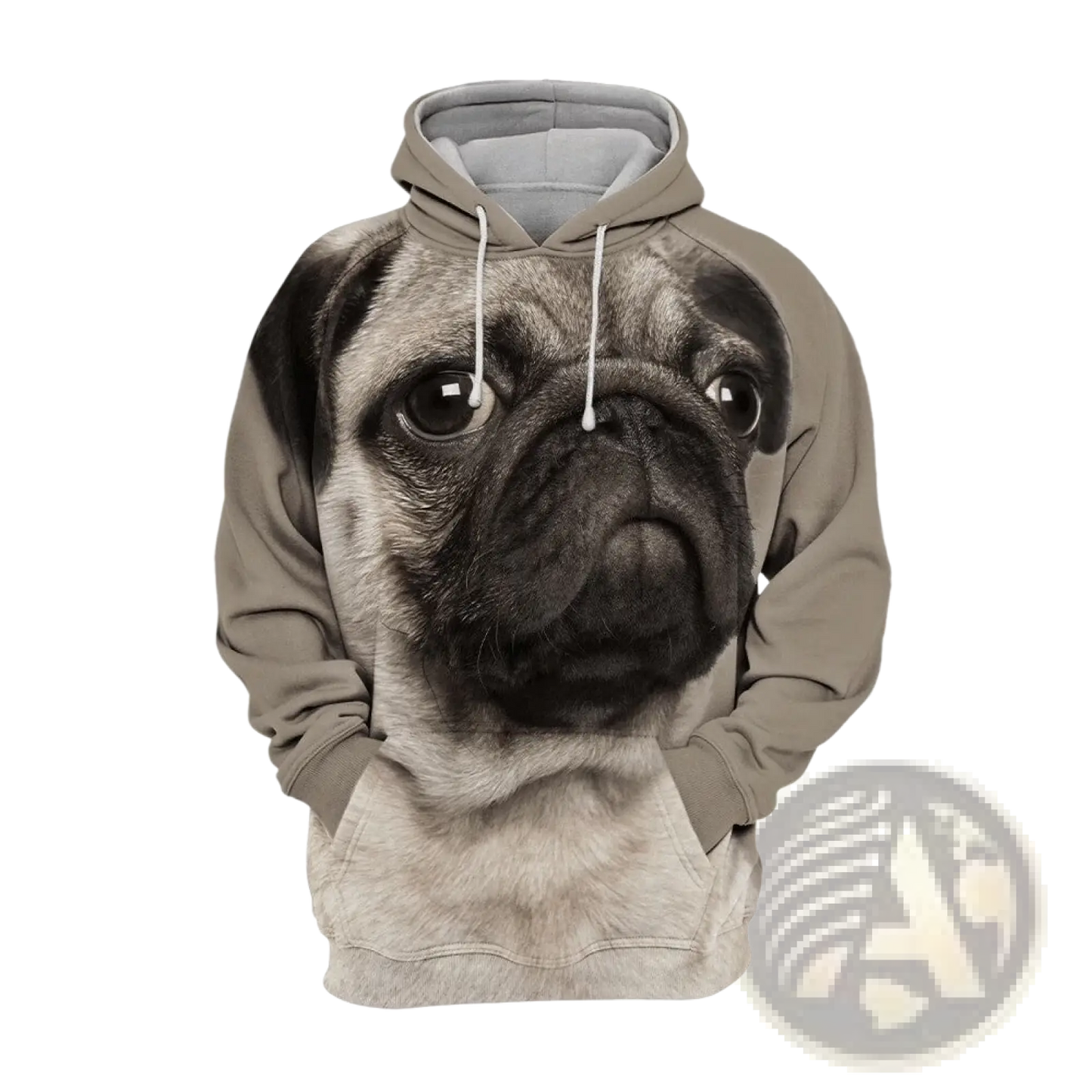 Men's 3d Dog Portrait Graphic Pullover Hoodie