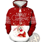 Men's 3d Printed Festive Santa and Reindeer Christmas Hoodie