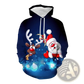 Men's 3d Printed Festive Santa and Reindeer Christmas Hoodie