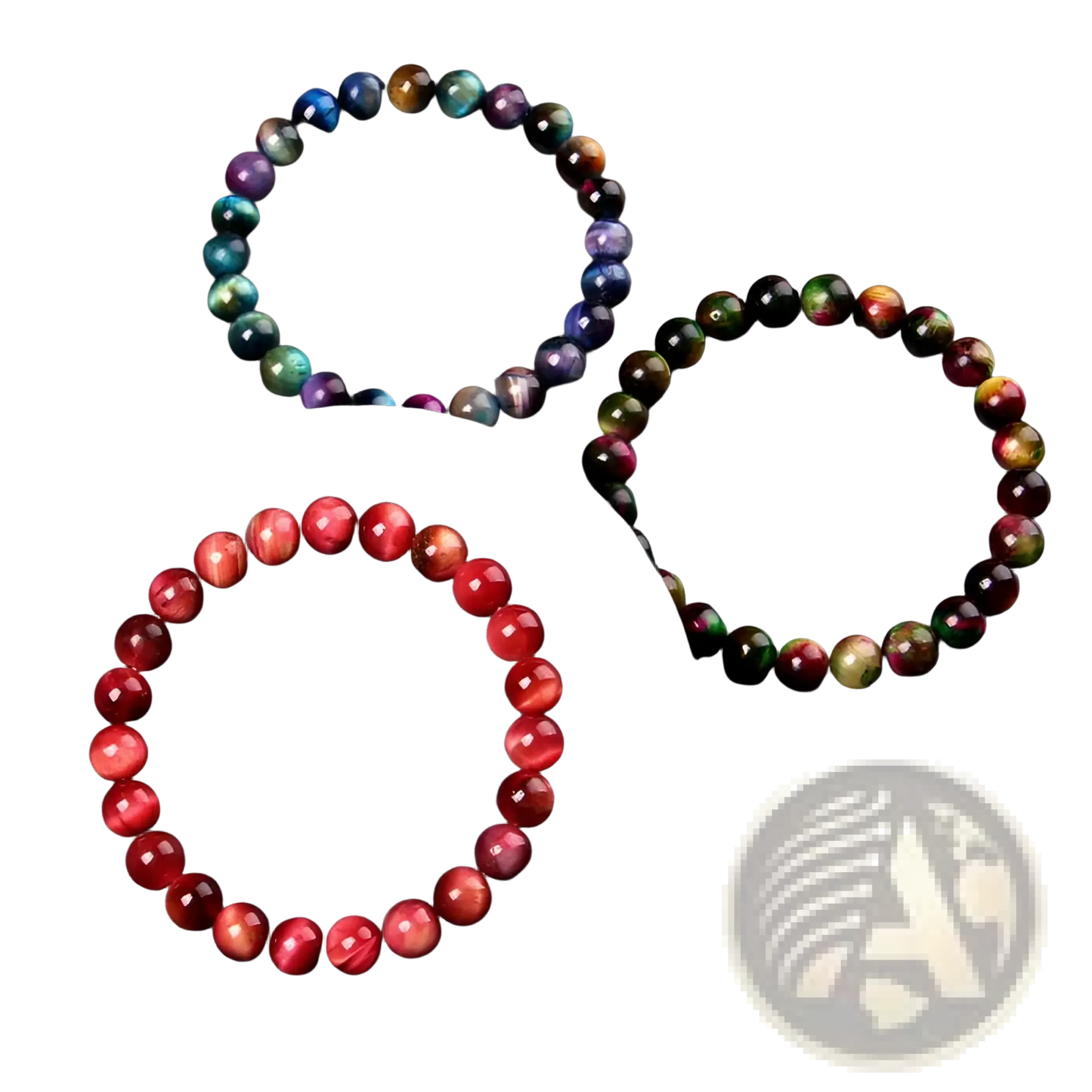 Men's 8mm Natural Tiger Eye and Gemstone Bead Bracelets