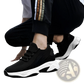 Men's Air Cushion Running Shoes Black Mesh Sneakers