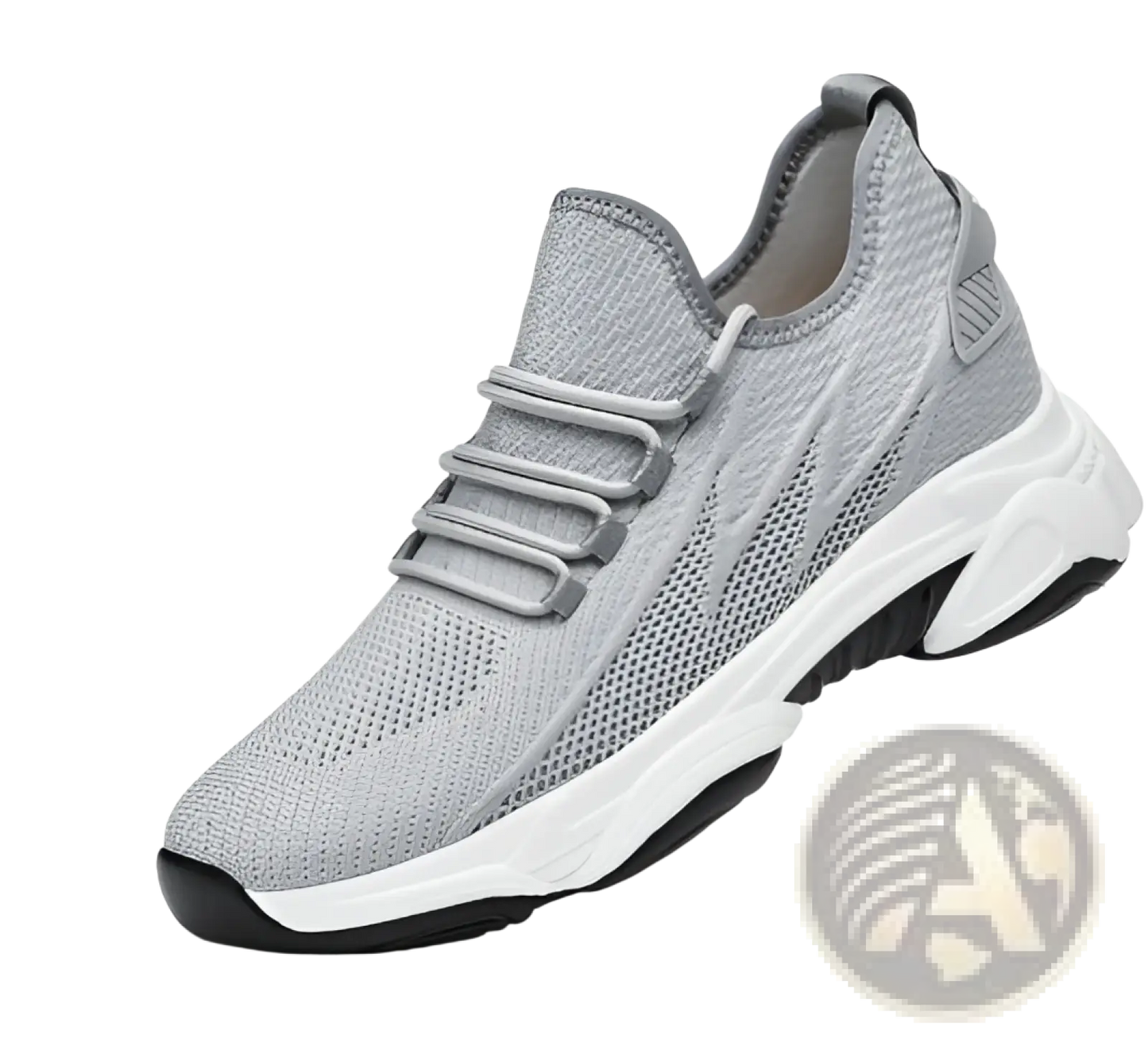 Men's Air Cushion Running Shoes Black Mesh Sneakers