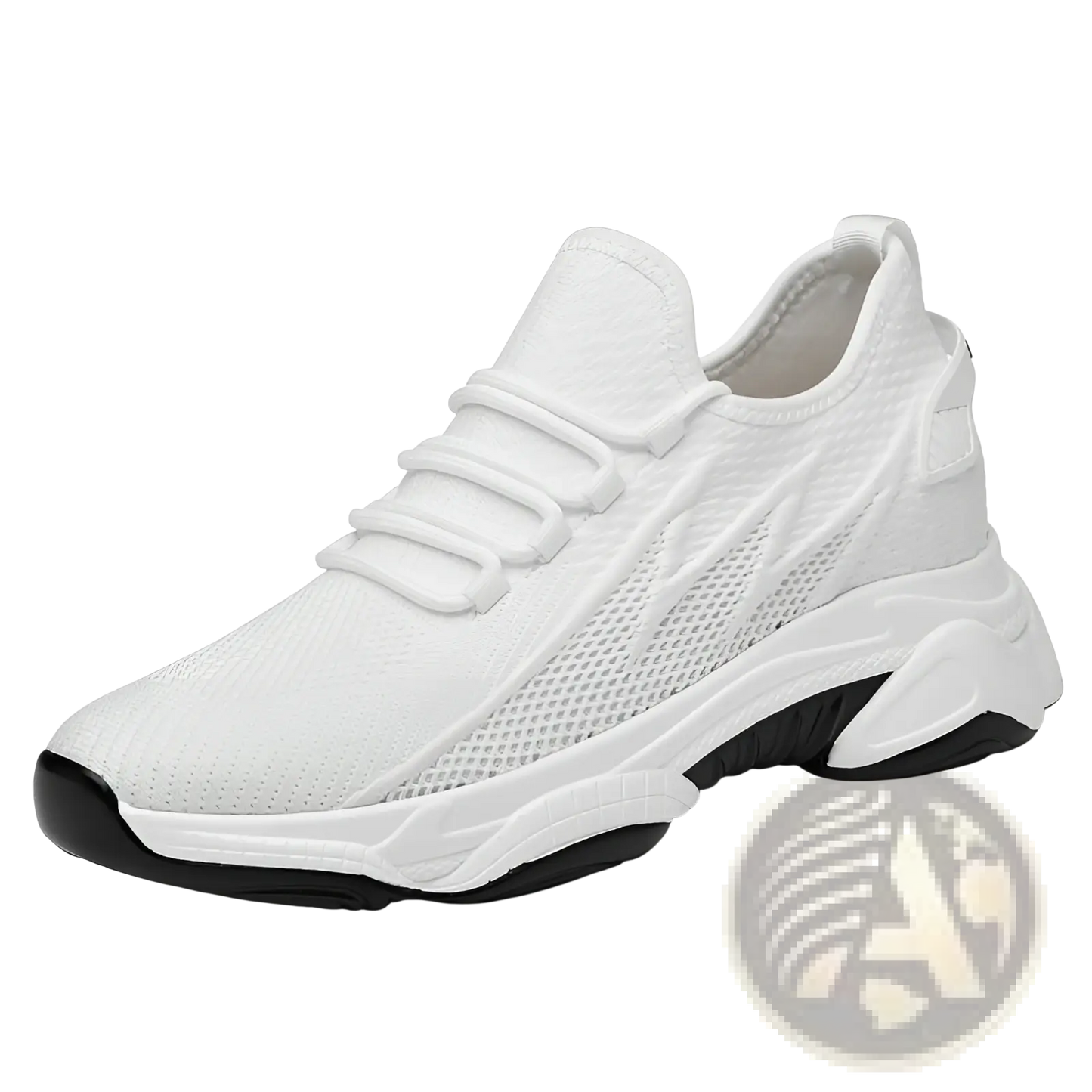Men's Air Cushion Running Shoes Black Mesh Sneakers