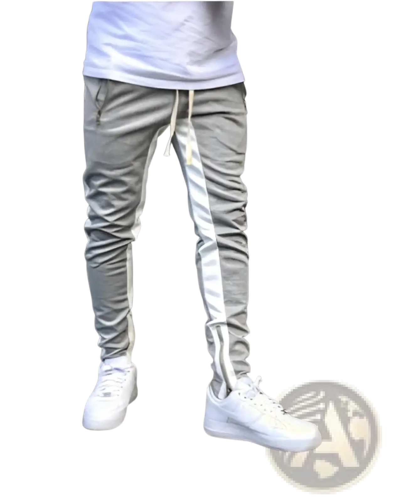 Men's Athletic Side Stripe Joggers with Zipper Cuffs