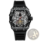 Men's Barrel Skeleton Automatic Mechanical Sport Watch