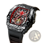 Men's Barrel Skeleton Automatic Mechanical Sport Watch