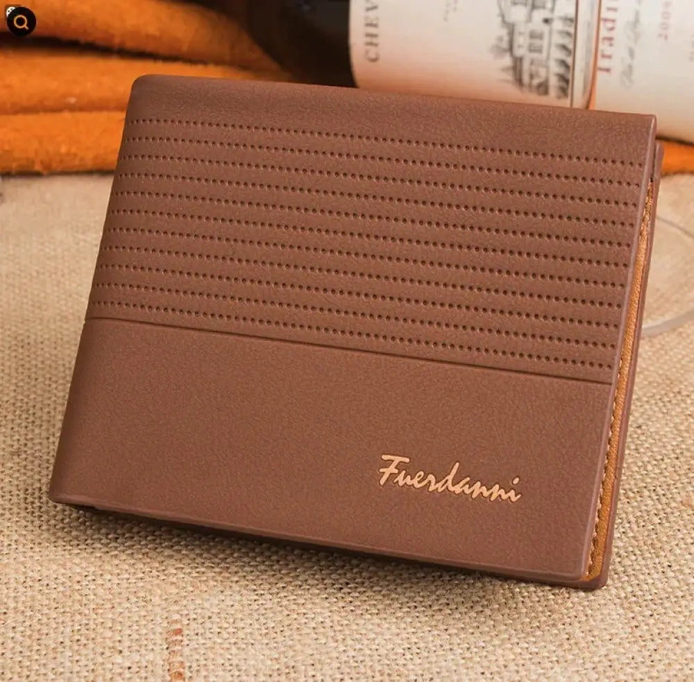Fuerdanni Men's Perforated Leather Bifold Card Wallet