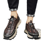 Men's Black Crocodile Embossed Leather Sneakers