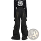 Men's Black Distressed Wide Leg Cargo Jeans
