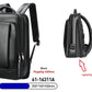Men's Black Leather Laptop Backpack Business Bag