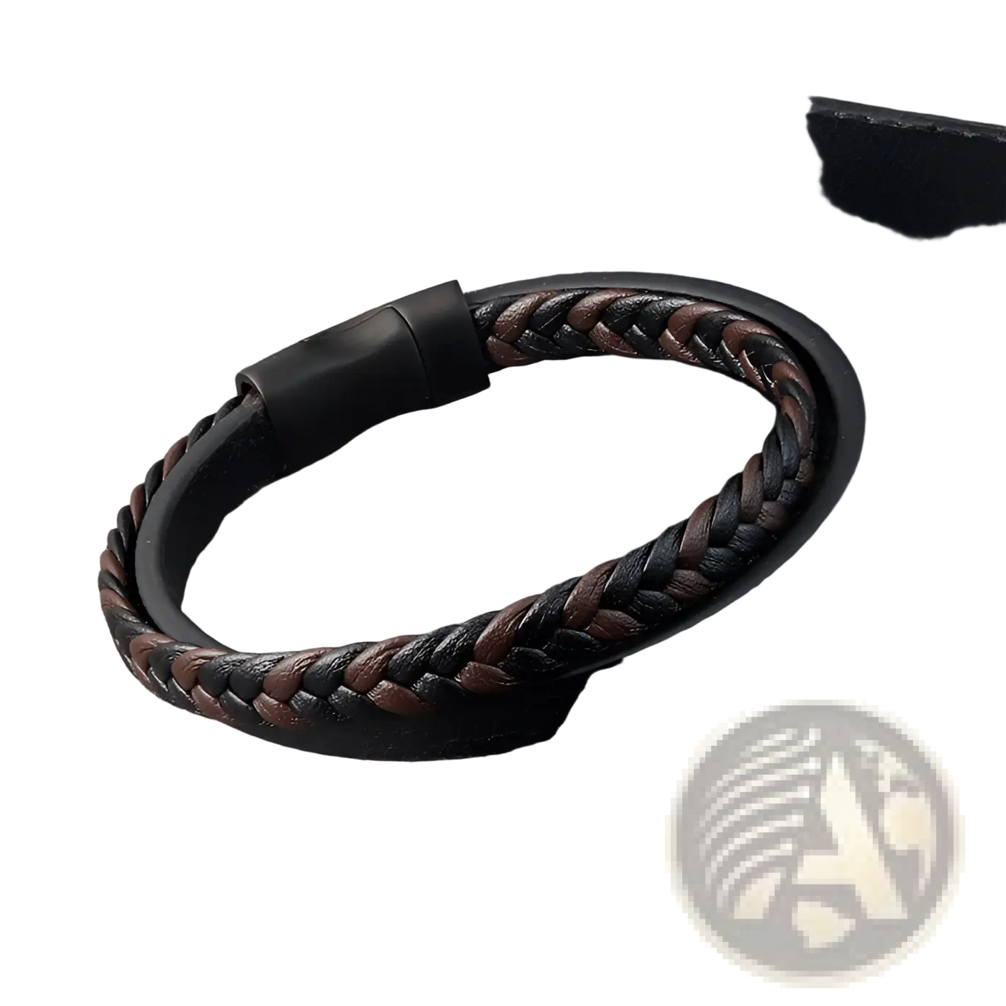Men's Braided Leather Bracelet with Magnetic Clasp