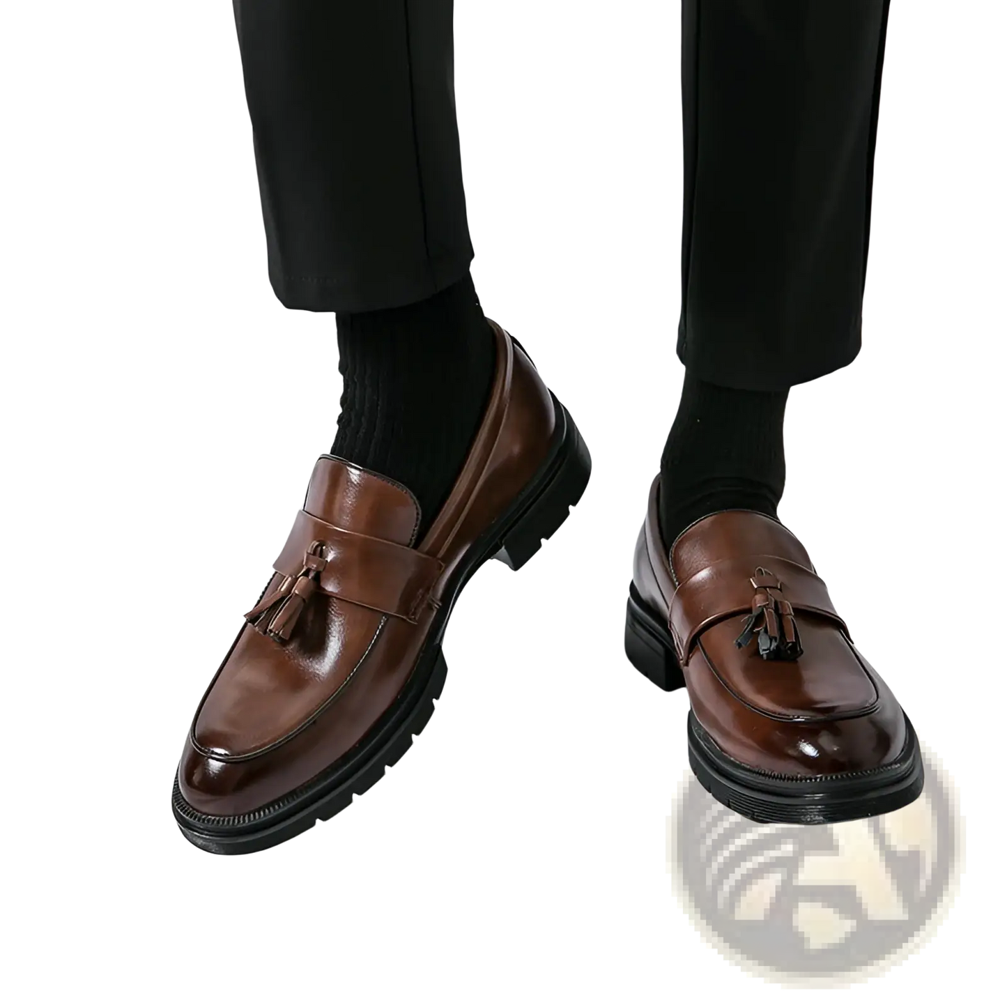 Men's Breathable Tassel Leather Brogue Loafers