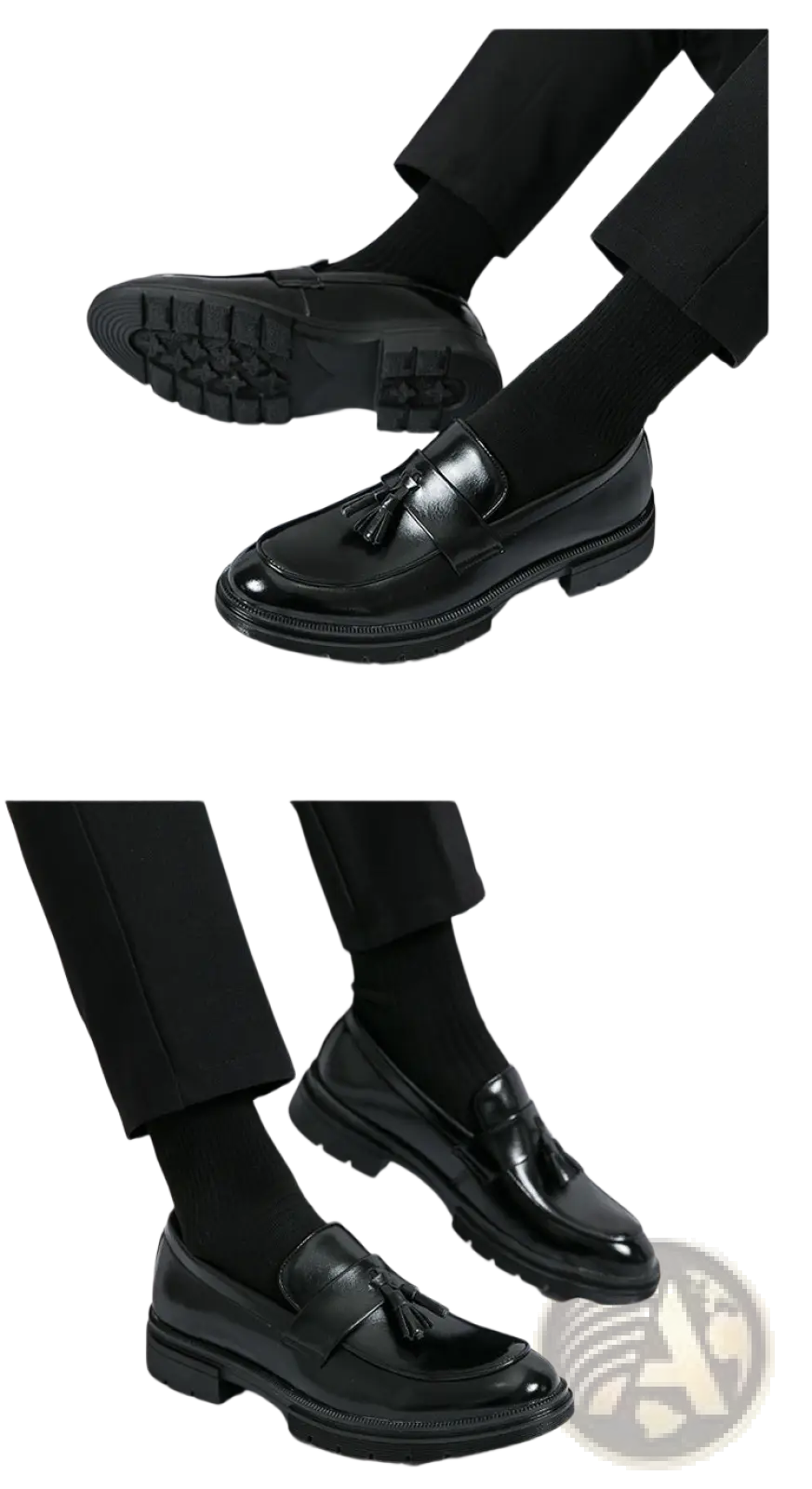 Men's Breathable Tassel Leather Brogue Loafers