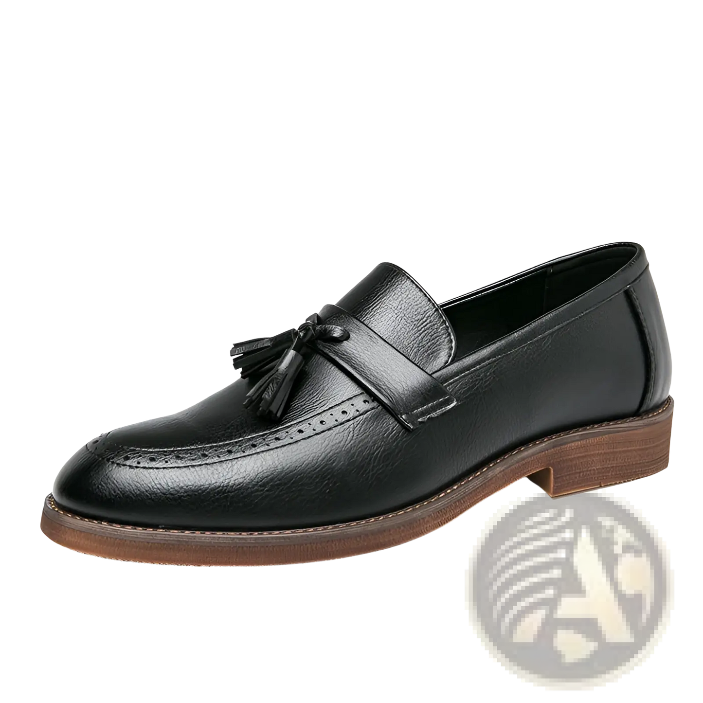 Men's Brogue Tassel Leather Loafers with Rubber Sole