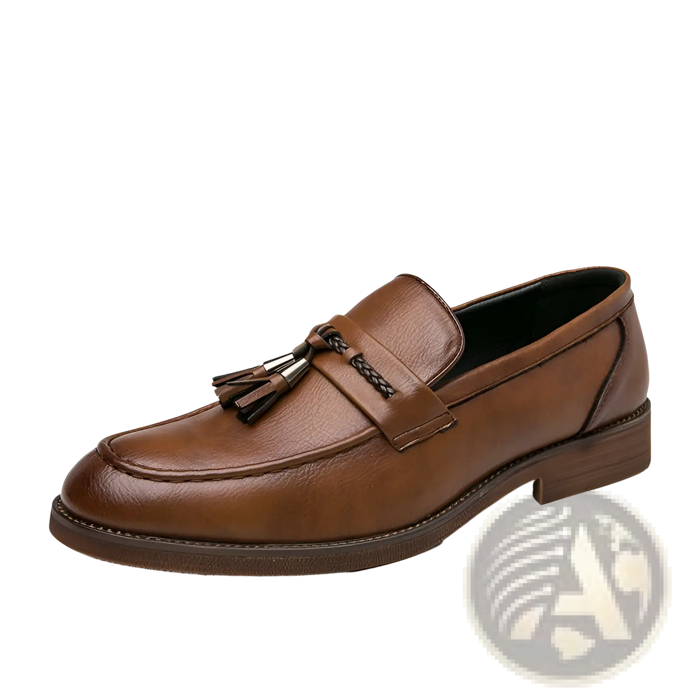 Men's Brogue Tassel Leather Loafers with Rubber Sole