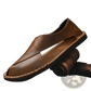 Men's Brown Genuine Leather Slip on Beach Sandals