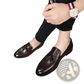 Men's Brown Leather Tassel Loafers Polished Shoes