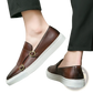 Men's Business Casual Double Buckle Leather Sneakers