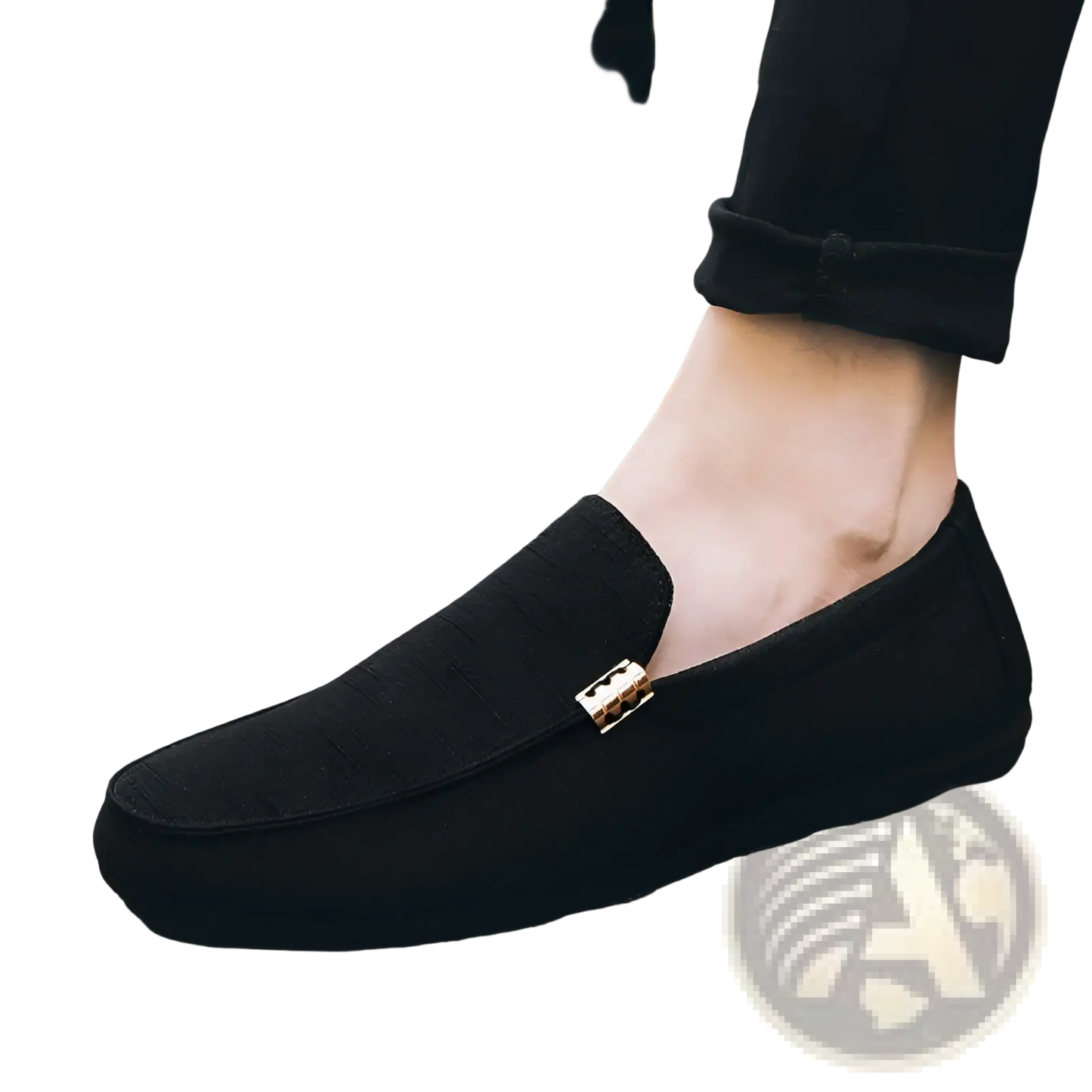 Men's Canvas Slip on Loafers with Buckle Detail