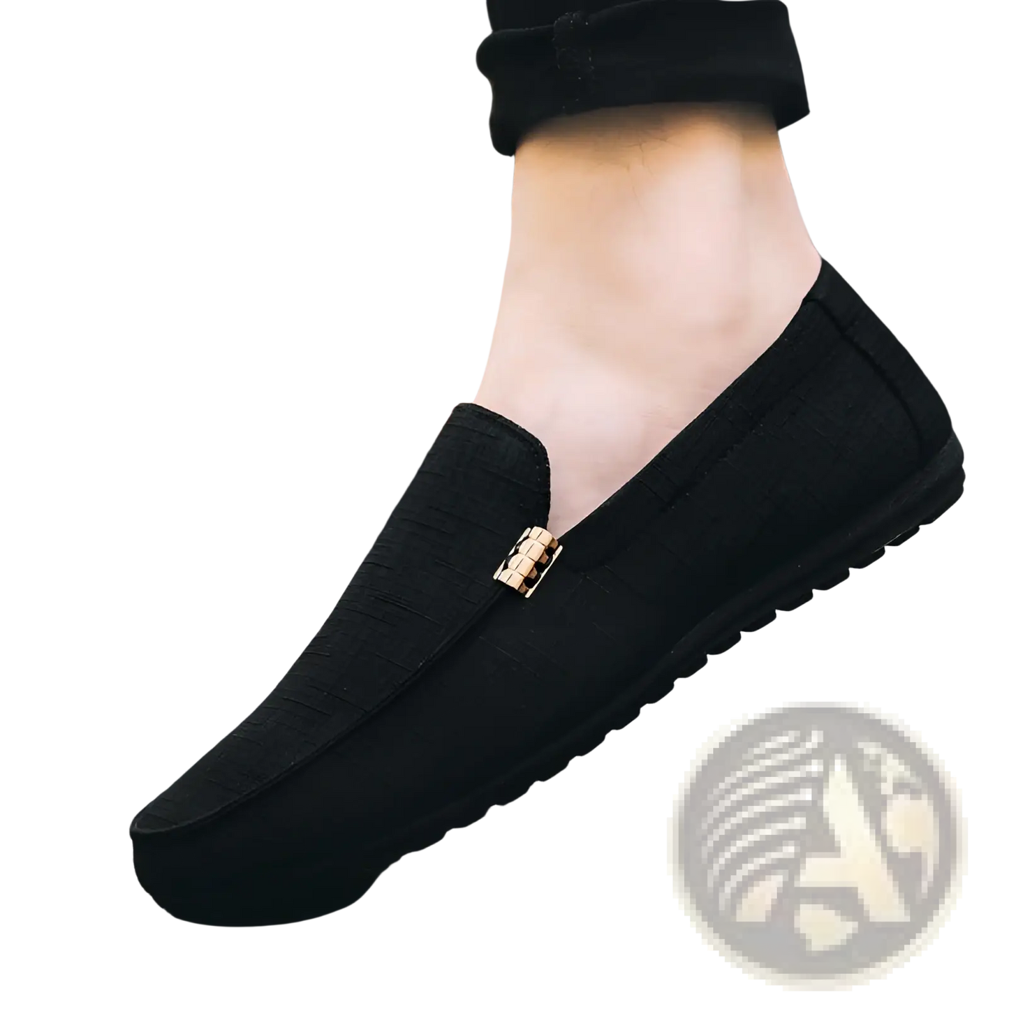 Men's Canvas Slip on Loafers with Buckle Detail