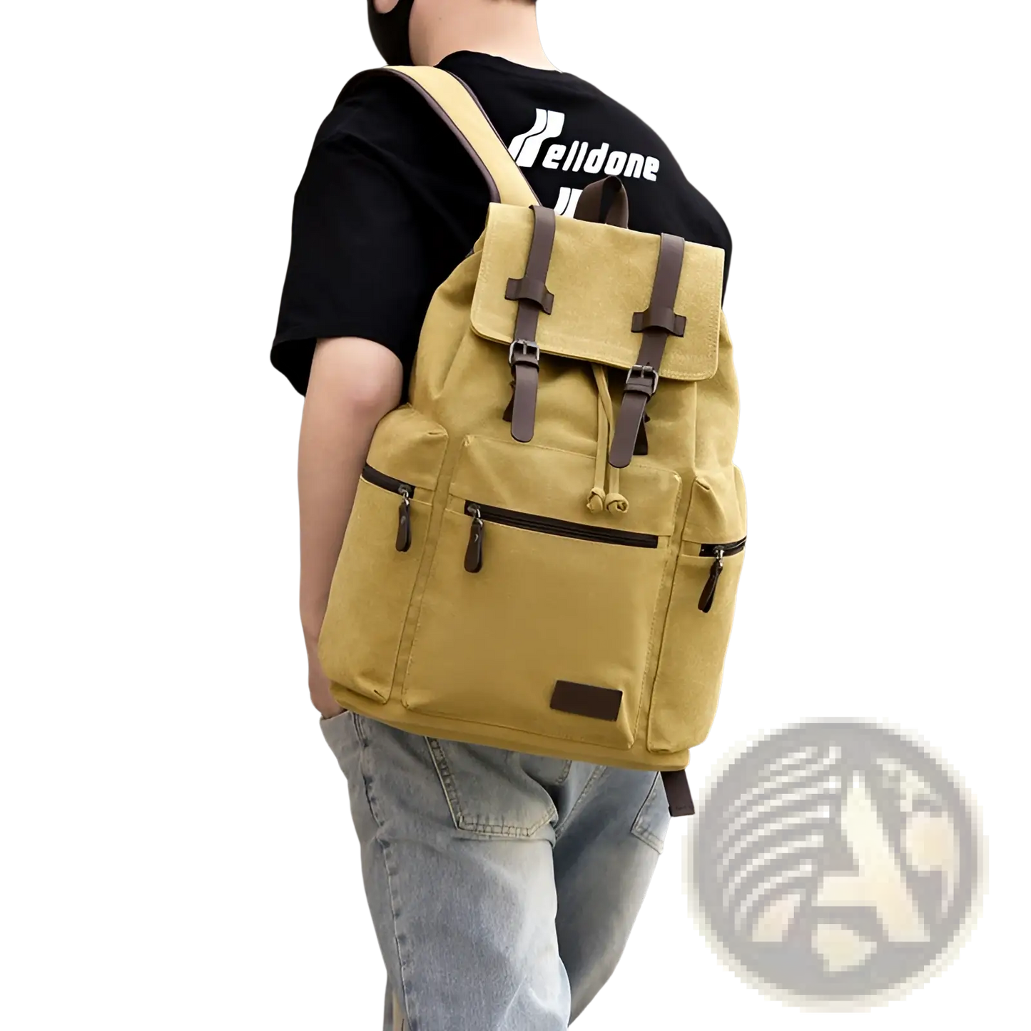 Men's Canvas Travel Backpack Large 20-35l Capacity