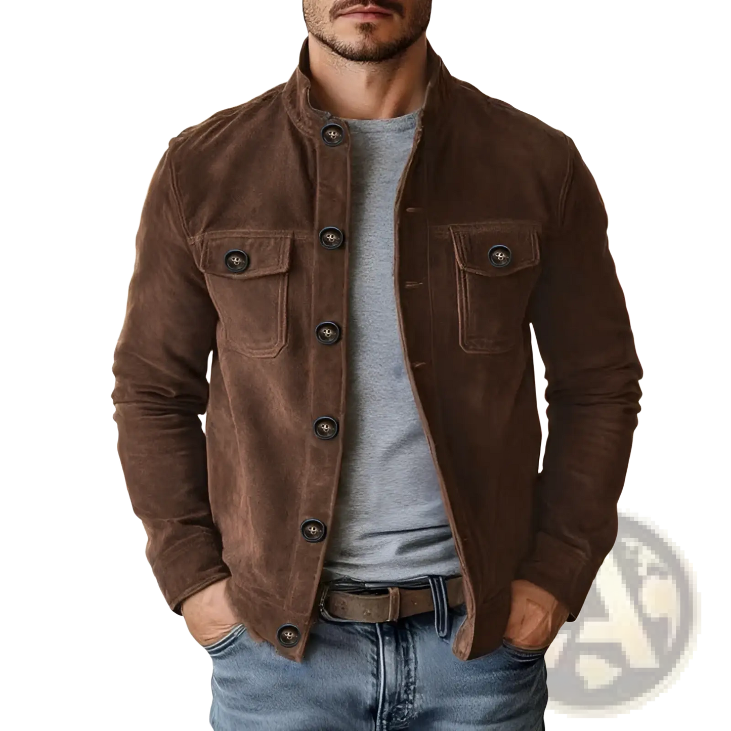 Men's Casual Faux Suede Slim Fit Motorcycle Jacket