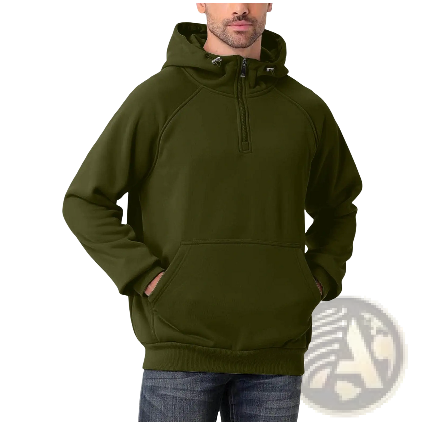 Men's Casual Multi Color Half Zip Pullover Hoodie