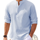 Men's Casual Ribbed Cotton Blend Stand Collar Shirt