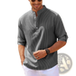 Men's Casual Ribbed Cotton Blend Stand Collar Shirt