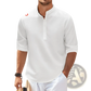 Men's Casual Ribbed Cotton Blend Stand Collar Shirt