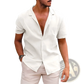 Men's Casual Textured Short Sleeve Button Down Shirt