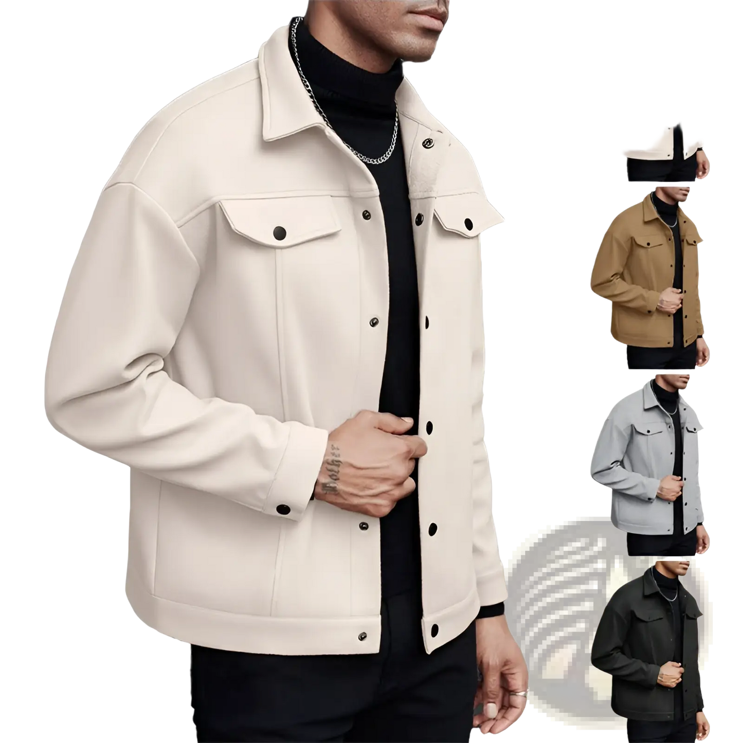 Men's Classic Slim Fit Wool Blend Lapel Jacket