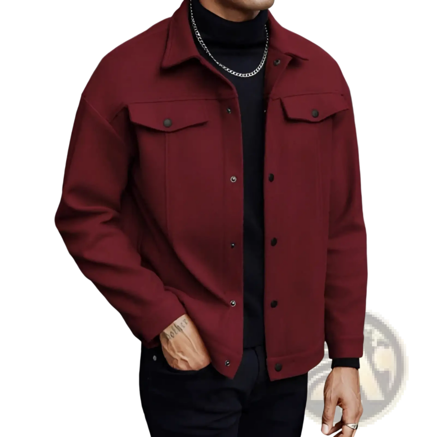 Men's Classic Slim Fit Wool Blend Lapel Jacket