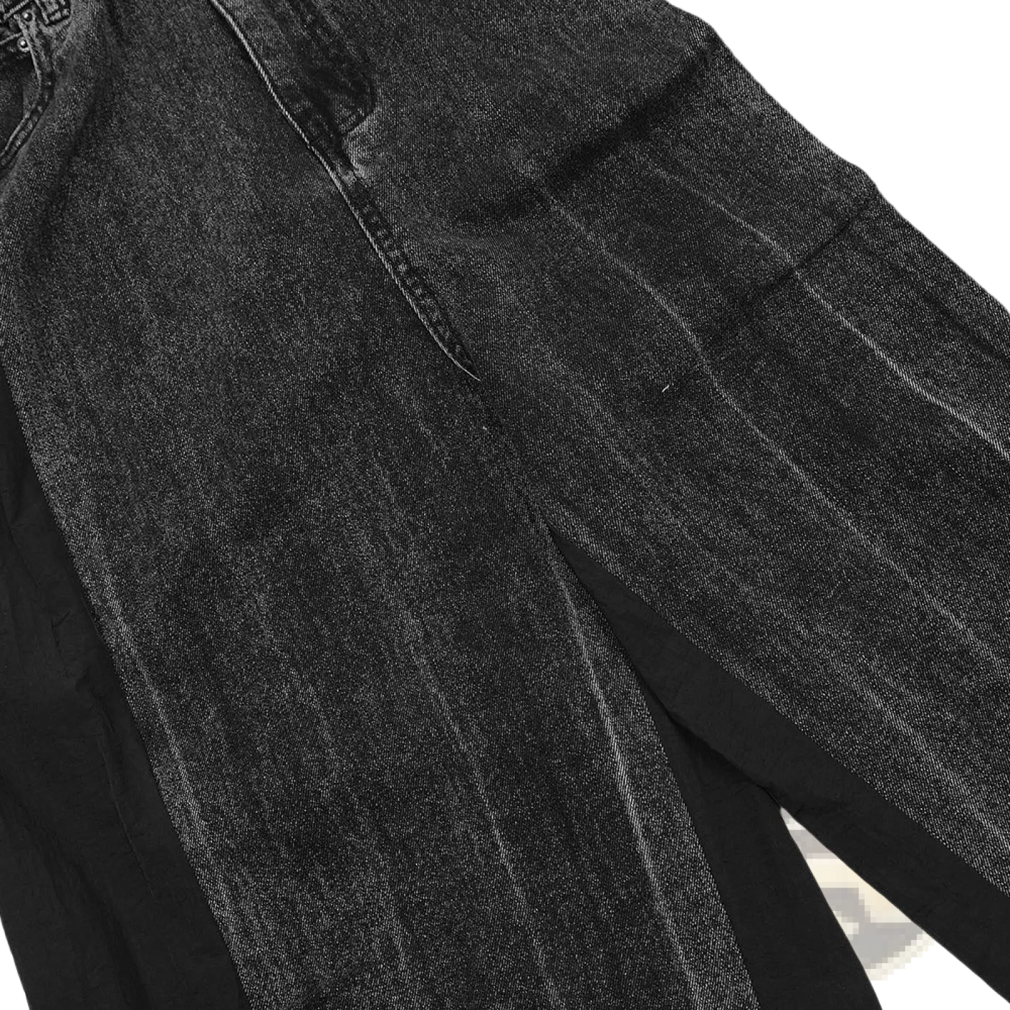 Men's Contrast Panel Elastic Waist Denim Joggers