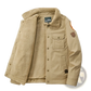 Men's Corduroy Fleece Lined Quilted Patch Jacket