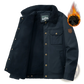 Men's Corduroy Fleece Lined Quilted Patch Jacket