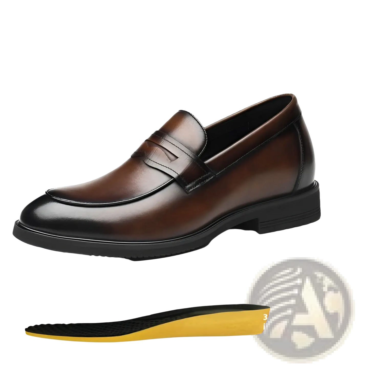 Men's Cowhide Leather Height Increasing Formal Loafers