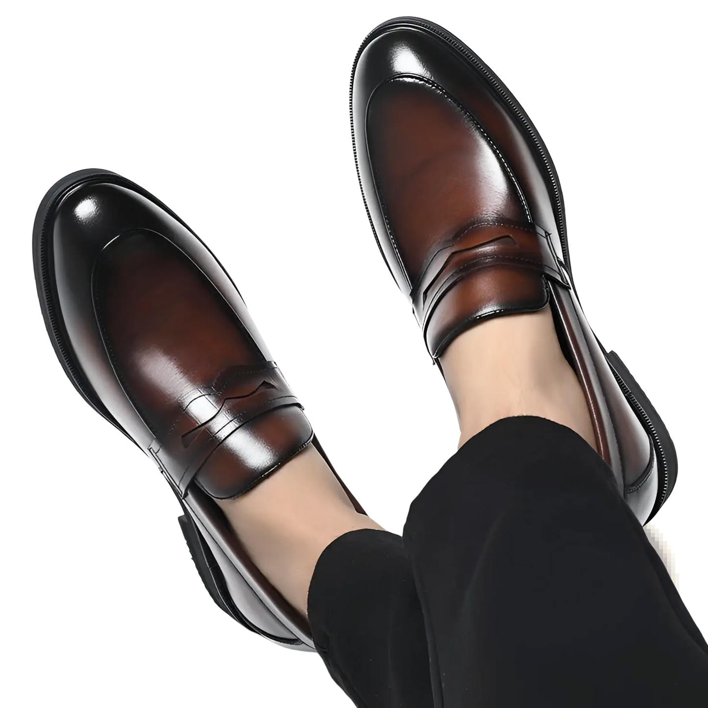 Men's Cowhide Leather Height Increasing Formal Loafers
