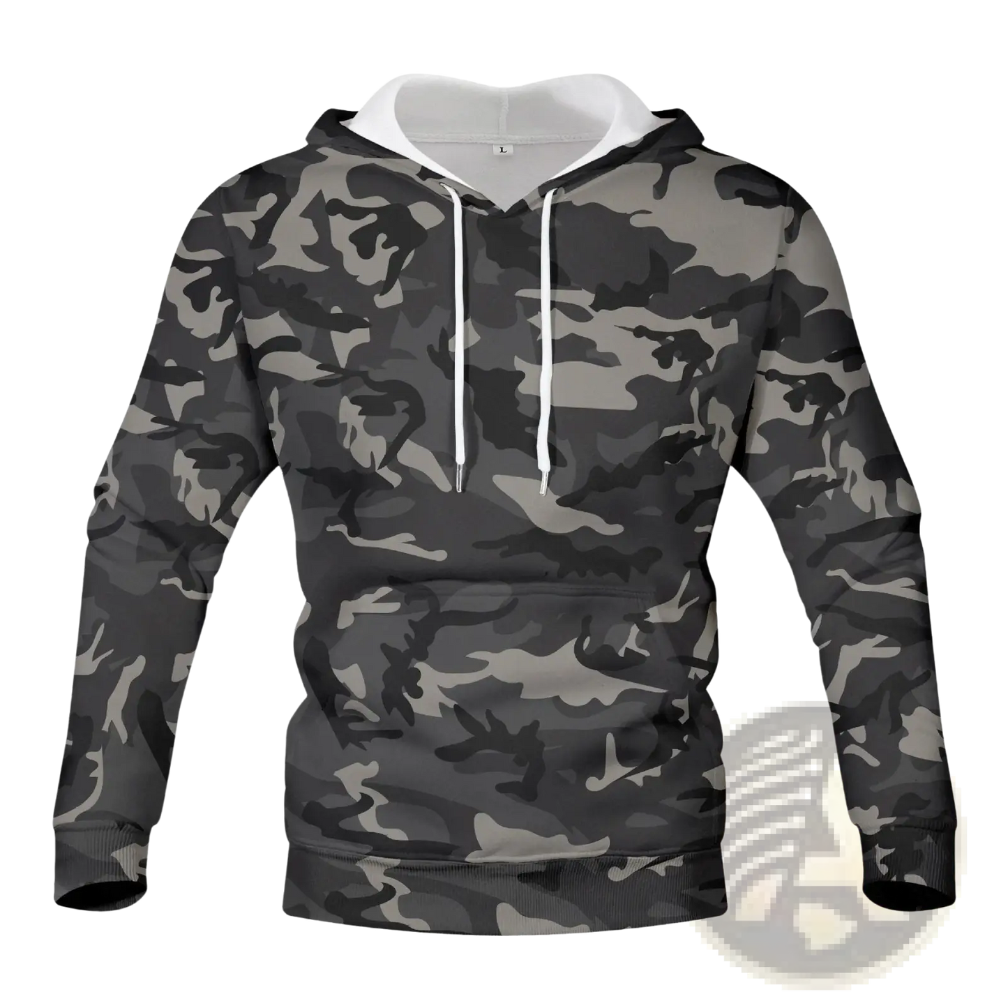 Men's Digital Camouflage Contrast Lining Pullover Hoodie
