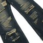 Men's Distressed Dark Wash Straight Leg Ripped Jeans
