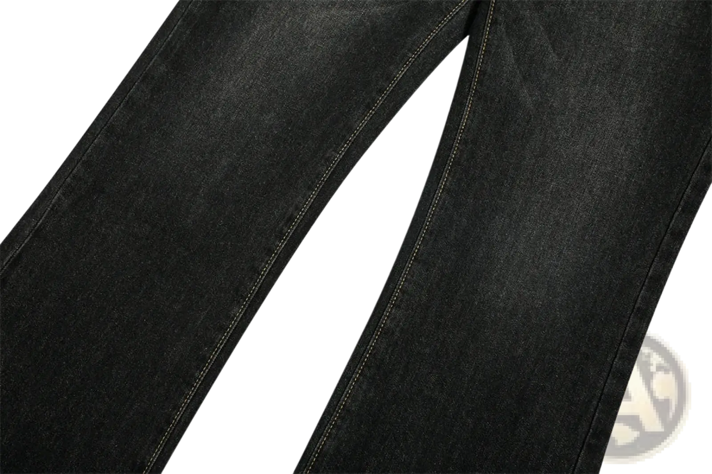 Men's Distressed Flare Leg Dark Wash Denim Jeans