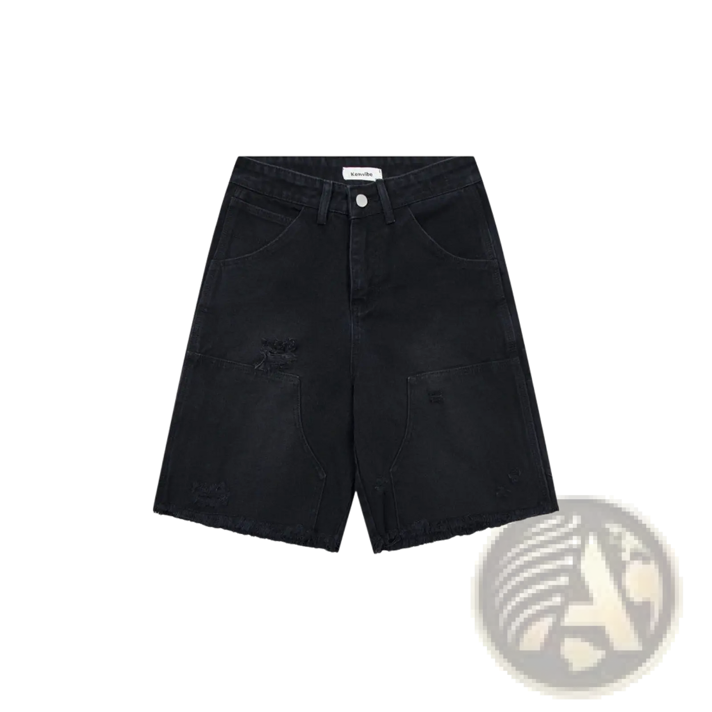 Men's Distressed Frayed Hem Denim Shorts
