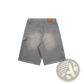 Men's Distressed Frayed Hem Denim Shorts