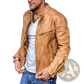 Men's Distressed Pu Leather Motorcycle Jacket